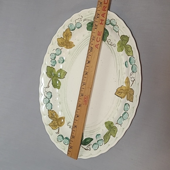 Vernon Ware Metlox Pottery California Vineyard Grape 13.75 Oval Serving Platter - Picture 4 of 7
